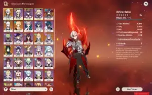 !conta com arlecchino c6+bis e ayaka,alguns 4 estrelas c6!