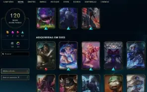 Bronze 4 com TODOS os champs e 120 Skins