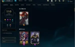 DADOS DE CRIAÇÃO COM 110 SKINS E YASUO EDIÇÃO PRESTIGIO