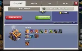 CONTA CV 12 CLASH OF CLANS  + 6 CONSTRUTORES + PASSE ATIVO