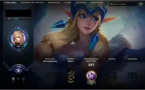 Vendo conta de Lol 71 champions / 100 skins / borda diamante