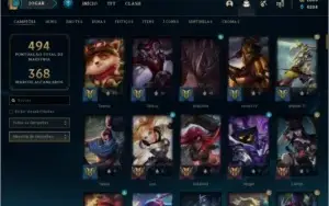 Conta LOL lv388, 88 skins, unranked. 2600 RP