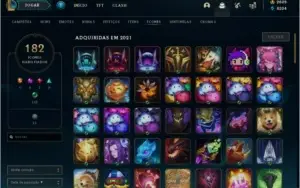 Conta LOL lv388, 88 skins, unranked. 2600 RP