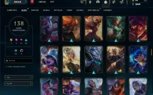 Platina 4 com 150 Champs e 138 Skins ( MID / TOP / ADC )