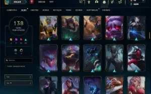 Platina 4 com 150 Champs e 138 Skins ( MID / TOP / ADC )