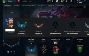 Platina 4 com 150 Champs e 138 Skins ( MID / TOP / ADC )