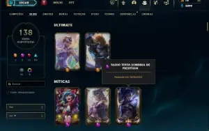 Platina 4 com 150 Champs e 138 Skins ( MID / TOP / ADC )