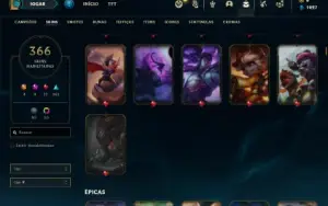 Conta diamante 2 com TODOS os champs e 366 Skins +1 rara