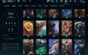 Conta diamante 2 com TODOS os champs e 366 Skins +1 rara
