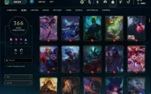 Conta diamante 2 com TODOS os champs e 366 Skins +1 rara