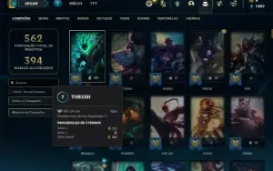 Conta diamante 2 com TODOS os champs e 366 Skins +1 rara