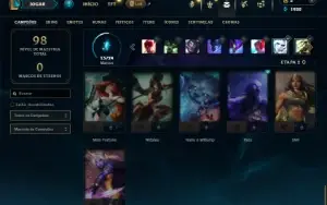 Diamante 1 com 36 Champs e 5 Skins ( 75 PDL )