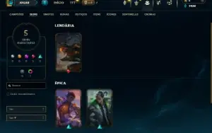 Diamante 1 com 36 Champs e 5 Skins ( 75 PDL )