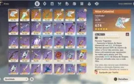 AR 57 End Game ( +12 T5 com constelações) Ganyu, Xiao, Eula