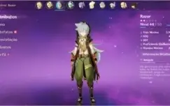 Conta Genshin AR34 c/keqing 2*, Albedo , 2 armas 5*
