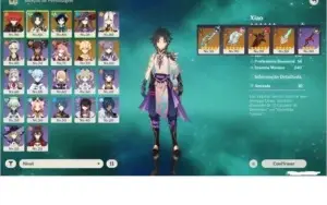 AR53 XIAO, DILUC C1, VENTI, MONA, KEQING C2,  4 ARMAS 5*