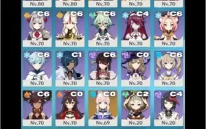 MELHOR CONTA END GAME // (26) Personagens 5⭐// (6) Armas 5⭐