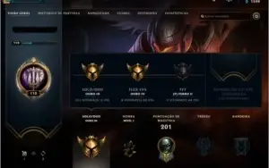Conta top com 26 skins, 85 campeões. OURO 3 COM 1599 DE RP