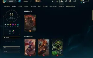 Platina 4 com 70 Champs e 46 Skins +3 Vitoriosas