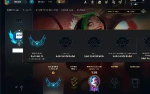 Platina 4 com 70 Champs e 46 Skins +3 Vitoriosas