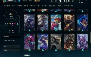 Platina 4 com 70 Champs e 46 Skins +3 Vitoriosas