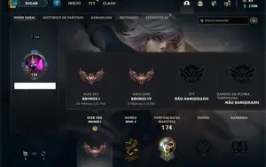 Conta bronze 4 com 31 Skins e 81 Champs