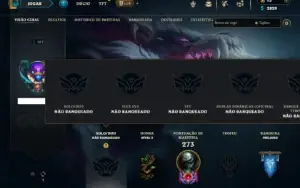 Unranked com 105 Champs e 99 Skins (TOP / JG / MID )