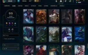 Unranked com 105 Champs e 99 Skins (TOP / JG / MID )