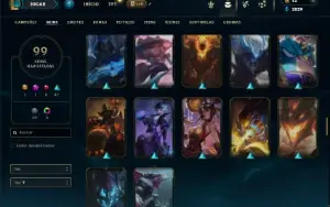 Unranked com 105 Champs e 99 Skins (TOP / JG / MID )