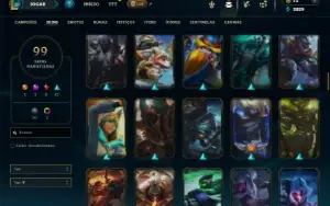 Unranked com 105 Champs e 99 Skins (TOP / JG / MID )