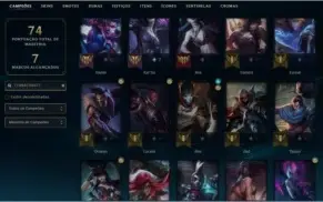Conta lol 25 champs mestre