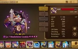 Reroll Summoners War lvl10 com Madeleine Dark + Water