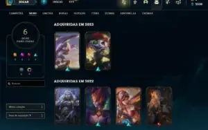 Unranked com 28 Champs e 6 Skins + 2 Fragmentos