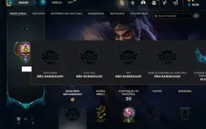 Unranked com 28 Champs e 6 Skins + 2 Fragmentos