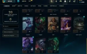 Unranked com 28 Champs e 6 Skins + 2 Fragmentos