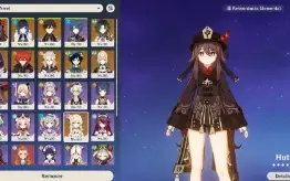 Genshin AR 56 + 11 Personagens 5 Estrelas Build Hu tao/Xiao