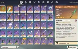 Genshin AR 56 + 11 Personagens 5 Estrelas Build Hu tao/Xiao