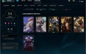 Conta League Of Legends OURO V 52 SKINS