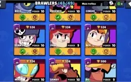 Conta brawl stars baratas 43/49 muitos níveis 10 e 9