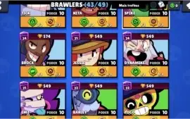Conta brawl stars baratas 43/49 muitos níveis 10 e 9