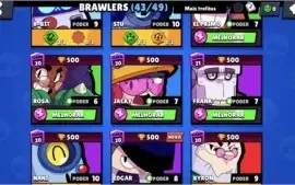 Conta brawl stars baratas 43/49 muitos níveis 10 e 9