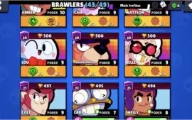 Conta brawl stars baratas 43/49 muitos níveis 10 e 9