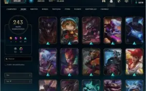 CONTA LEAGUE OF LEGENDS 243 SKINS LVL 190 BARATA