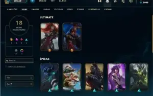 Conta prata 4 com 47 Champs e 18 Skins