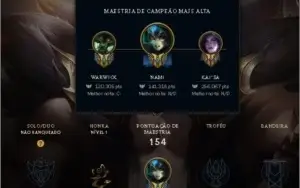 CONTA LOL LVL 263 / 38 CHAVES / 61 SKINS / 9 PAGINAS DE RUNA