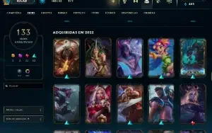 Conta Lol LVL 200 (ADC) Prata III 133 Skins