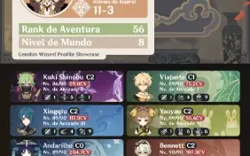 Genshin Impact -Andarilho + Albedo+dehya+keqing + jean AR 55