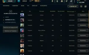 Diamante 4 com 22 Champs e 2 Skins + 4 Fragmentos