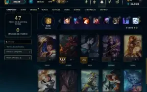 Diamante 4 com 22 Champs e 2 Skins + 4 Fragmentos