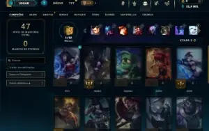 Diamante 4 com 22 Champs e 2 Skins + 4 Fragmentos